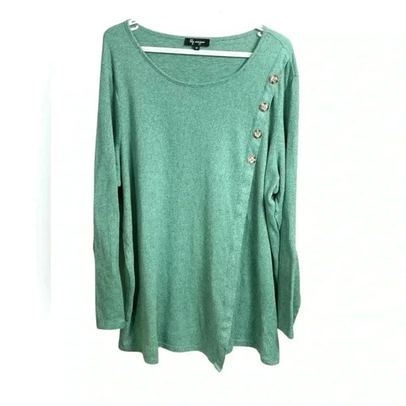 Lily Morgan soft green tunic style sweater with lots of  stretch - Picture 1 of 6